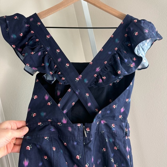 Rebecca Taylor Farren Jumpsuit Size 0 Navy Floral Spring Summer - Picture 10 of 16